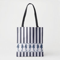 Marine et White Stripes Hippocampe Nautique