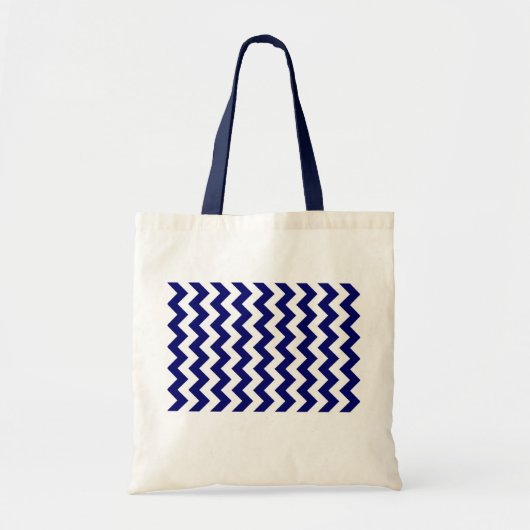 Tote Bag Marine et White Zigzag (Devant)