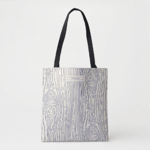 Tote Bag Marine Motif Abstrait de céréales en bois beige
