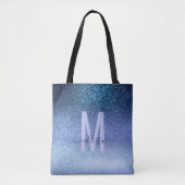 Tote Bag Marine Pastel Blue Triple Parties scintillant Ombr (Devant)