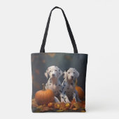 Tote Bag Marionnette dalmate Automne Citrouille délice (Dos)