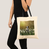 Tote Bag Marionnette dalmate mignonne dans les marguerites (Devant (produit))