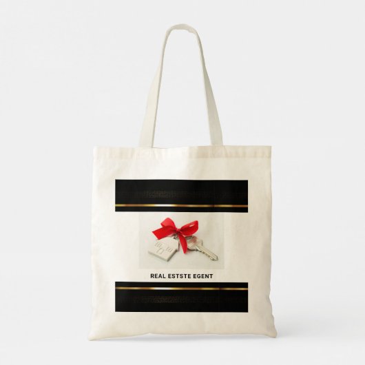 Tote Bag Marketing immobilier noir et or Introduction (Dos)