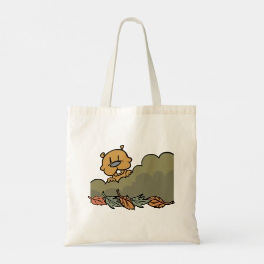 Tote Bag Marmotte De Terre À Travers Les Arbustes D'Automne (Dos)