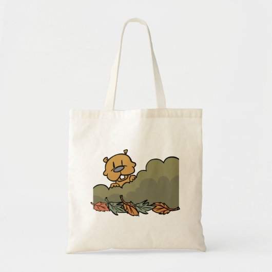 Tote Bag Marmotte De Terre À Travers Les Arbustes D'Automne (Devant)
