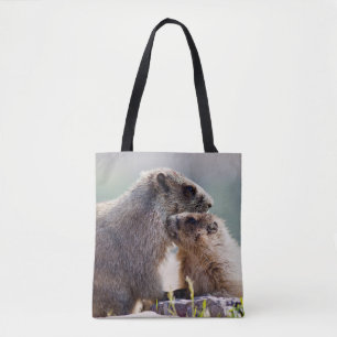 Tote Bag Marmotte mère avec bébé