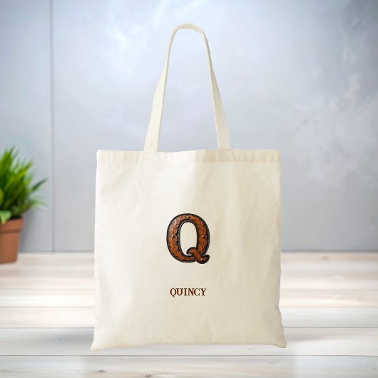 Tote Bag Maroquinerie occidentale initiale Q monogrammée