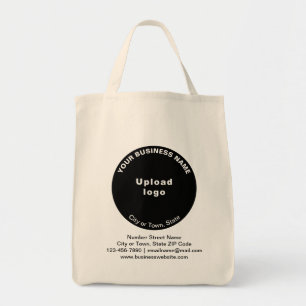 Tote Bag Marque commerciale en forme ronde noire sur l'alim