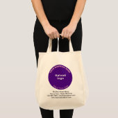 Tote Bag Marque commerciale en forme ronde violet sur l'épi (Devant (produit))