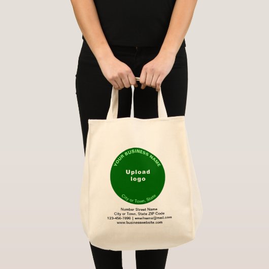 Tote Bag Marque d'affaires Green Round Shape sur l'alimenta (Devant (produit))