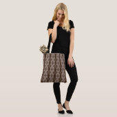 Tote Bag Marron café chic et beige sable (Sur le modèle)