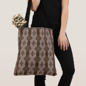 Tote Bag Marron café chic et beige sable (De près)