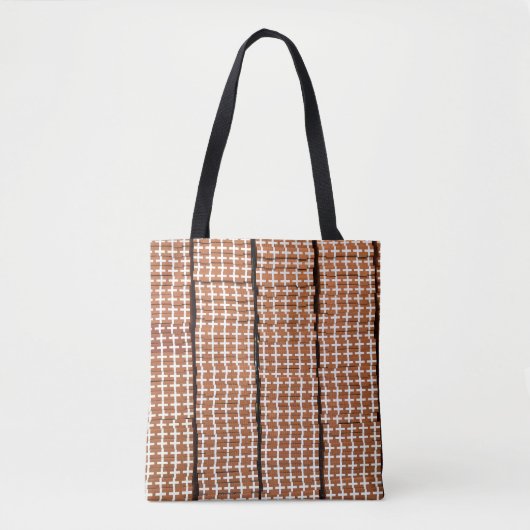 Tote Bag Marron et blanc Rétro (Devant)