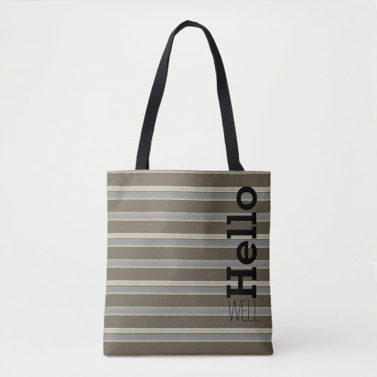 Tote Bag Marron Gris et Crème (Devant)