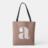 Tote Bag Marron Mocca Moderne Monogramme Initial Retro Gras (Dos)