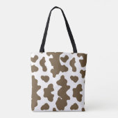 Tote Bag Marron rustique  & Impression de vache blanche Cou (Dos)
