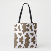 Tote Bag Marron rustique  & Impression de vache blanche de  (Devant)