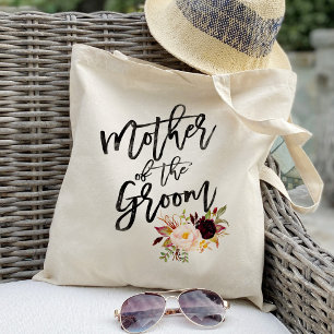 Tote Bag Marsala Bourgogne Florale Belle-mère de la mariée