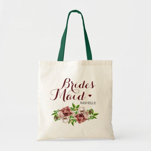 Tote Bag Marsala Rouge Floral (Devant)