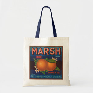Tote Bag Marsh Brand   Étiquette Citrus vintage