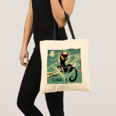 Tote Bag Martini Black Cat Futuriste Atomique Espace (Devant (produit))