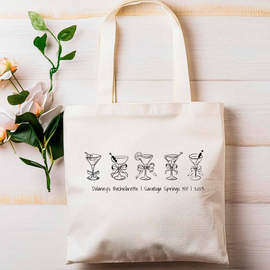 Tote Bag Martini Glass Bachelorette Party Bridesmaid cadeau