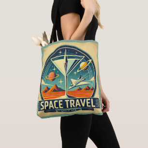 Tote Bag Martini Space Travel 1957 New Worlds Logo