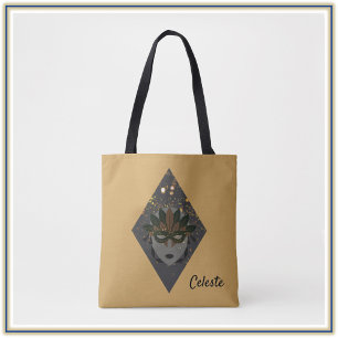 Tote Bag Mascarade en bronze élégant et Parties scintilla