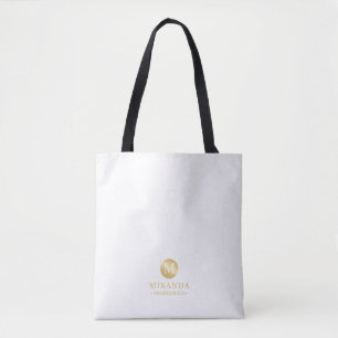 Tote Bag Masculine blanc et or domestique personnalisée