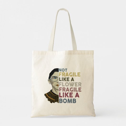 Tote Bag Mashup RBG/Frida Kahlo - Fragile Comme Une Bombe (Dos)