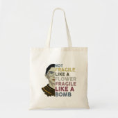 Tote Bag Mashup RBG/Frida Kahlo - Fragile Comme Une Bombe (Devant)