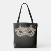 Tote Bag Masque de bal vintage vert perle (Dos)