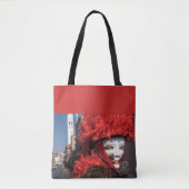 Tote Bag Masque de carnaval rouge en Venise, Italie (Devant)