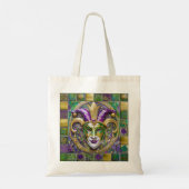 Tote Bag Masque de Jester Mardi Gras Violet Vert Or (Dos)