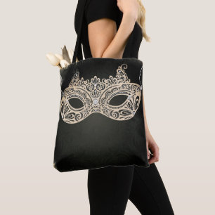 Tote Bag Masque de mascarade perle verte vintage pour costu