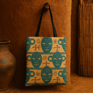 Tote Bag Masque tribal motif ethnique africain de visage