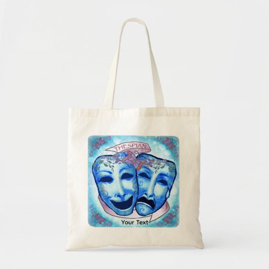 Tote Bag Masques d'acteur Aqua (Devant)