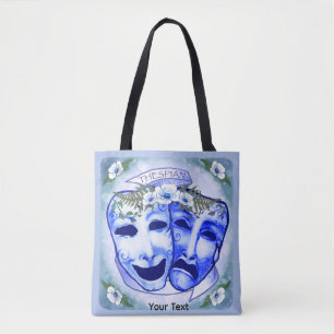 Tote Bag Masques d'acteur bleus
