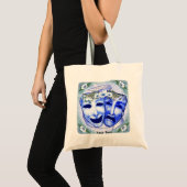 Tote Bag Masques d'acteur bleus (Devant (produit))