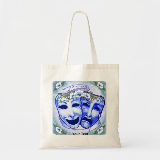 Tote Bag Masques d'acteur bleus (Devant)