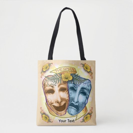 Tote Bag Masques d'acteur Blue Orange (Devant)