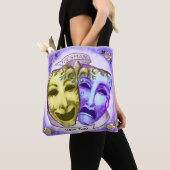 Tote Bag Masques d'acteur jaune violet (De près)