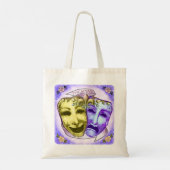 Tote Bag Masques d'acteur jaune violet (Dos)
