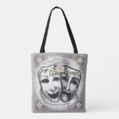 Tote Bag Masques d'acteur noir et blanc (Dos)