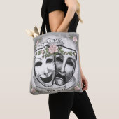 Tote Bag Masques d'acteur noir et blanc (De près)