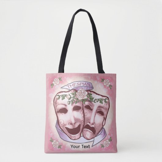 Tote Bag Masques d'acteur rose (Devant)