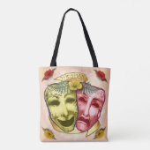 Tote Bag Masques d'acteur rouge jaune (Dos)