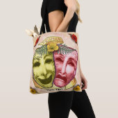 Tote Bag Masques d'acteur rouge jaune (De près)