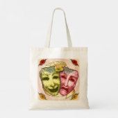 Tote Bag Masques d'acteur rouge jaune (Dos)
