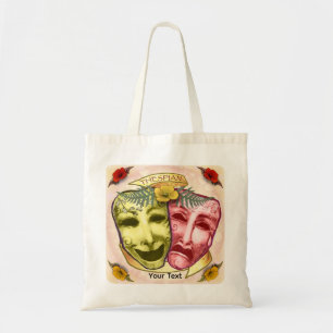 Tote Bag Masques d'acteur rouge jaune